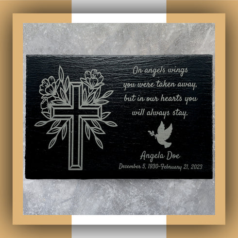 Personalized Remembrance Slate Memorial Plaque-Laser Engraved
